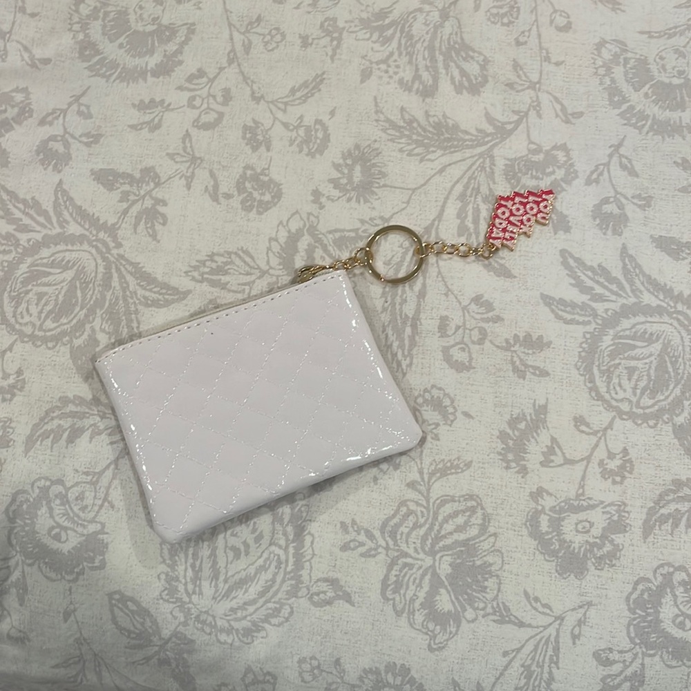 croc wallet with cute keychain